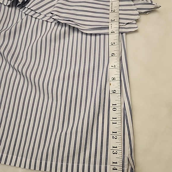 NEW wTag-Women’s J.CREW Blue/White Striped One-Shoulder Shirt Sz 8 - Picture 12 of 13